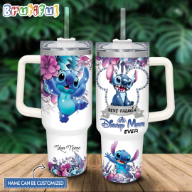 Custom Name Stitch Best Mom Ever 30oz or 40 oz Tumbler HG 40oz, Stitch Tumbler
