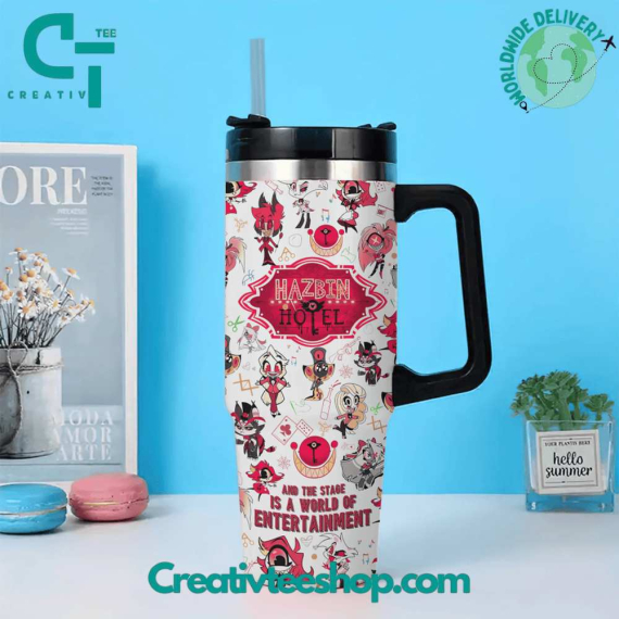Hazbin Hotel Coffee White Gift for Her, Him on Birthday Xmas 30oz or 40oz Tumbler LN
