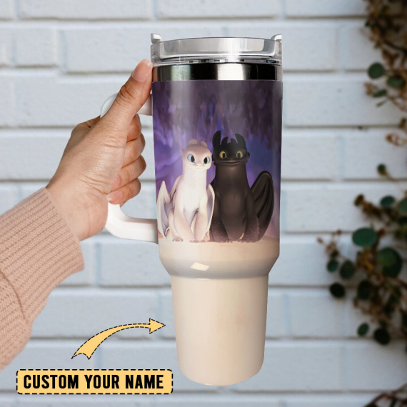 Toothless How to Train Your Dragon Custom  Quencher 30oz or 40oz Stainless Steel Tumbler With Handle,  Best gifts for Friend Family NVA