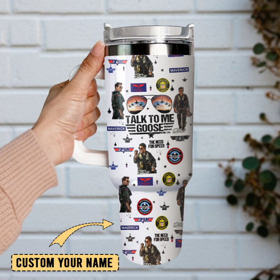 Top Gun Maverick Film Custom  Quencher 30oz or 40oz Stainless Steel Tumbler With Handle,  Best gifts for Friend Family NVA