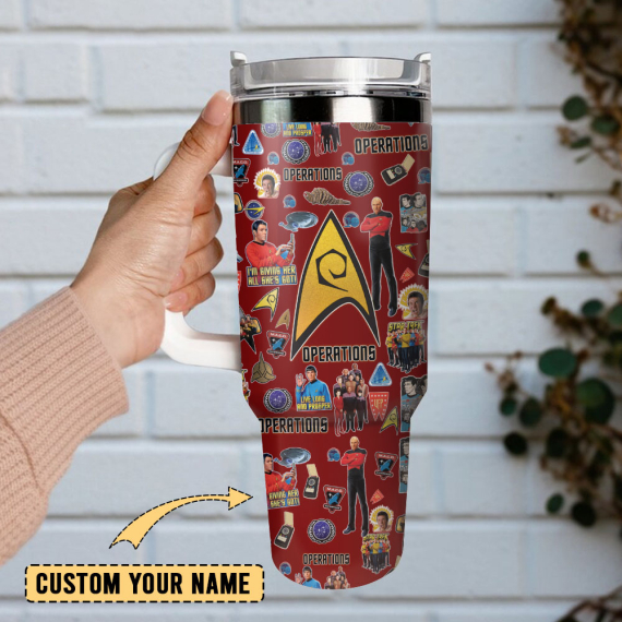 Operations Star Trek Film Custom  Quencher 30oz or 40oz Stainless Steel Tumbler With Handle,  Best gifts for Friend Family NVA