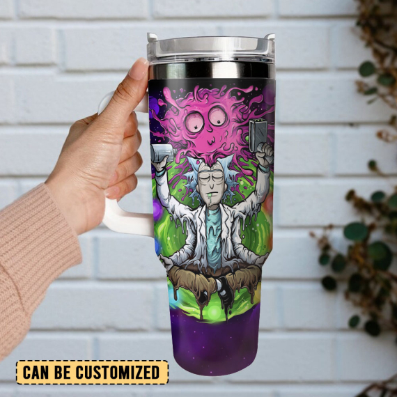 Rick And Morty Cartoon Custom Stanley Quencher 30oz or 40oz Stainless Steel Tumbler With Handle HG