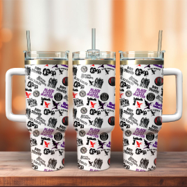 Black Sabbath Rock Band Custom 30oz or 40oz Quencher Stainless Steel Tumbler With Handle, Best Gift Idea NVA