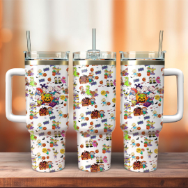 Nickelodeon Rugrats Halloween Cartoon Custom  Quencher 30oz or 40oz Stainless Steel Tumbler With Handle,  Best gifts for Friend Family NVA