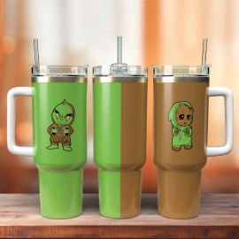 Jack Skellington And Grinch Christmas Cartoon Custom Quencher 30oz Or 40oz Stainless Steel Tumbler With Handle HG