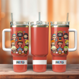 One Piece Anime Cartoon Custom  30oz or 40oz Quencher Tumbler Cup, Best Gift Idea NVA