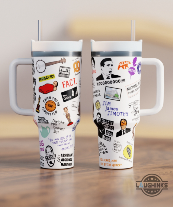 Michael Scott Paper Company Crewcup  30oz or 40Oz Stainless Steel Travel Cups With Handle Lid And Straw HG