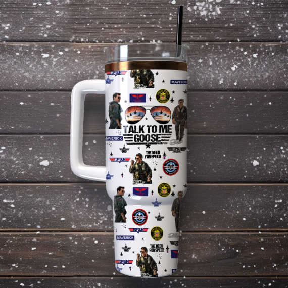 Top Gun Maverick Film Custom  Quencher 30oz or 40oz Stainless Steel Tumbler With Handle,  Best gifts for Friend Family NVA