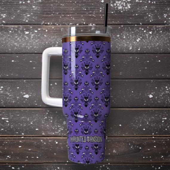 Haunted Mansion Film Disney Custom  Quencher 30oz or 40oz Stainless Steel Tumbler With Handle,  Best gifts for Friend Family NVA