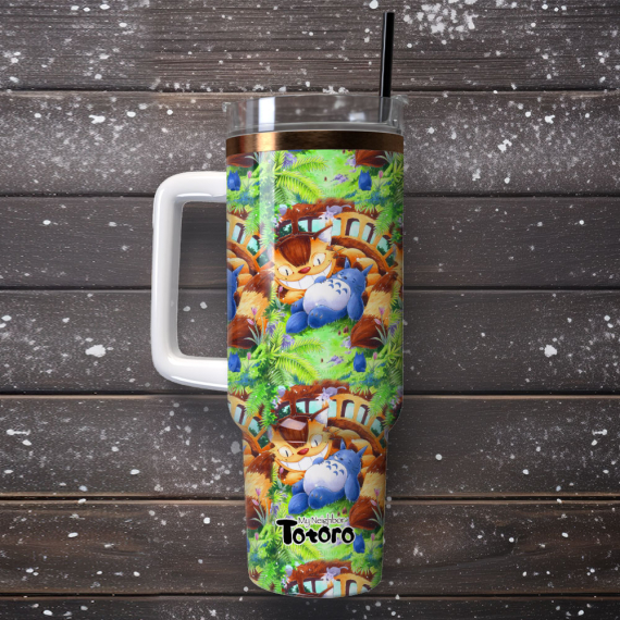 My Neighbor Totoro Anime Cartoon Custom Quencher 30oz Or 40oz Stainless Steel Tumbler With Handle HG