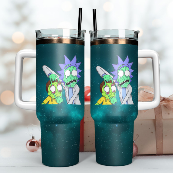 Richard and Mortimer Cartoon Custom   Quencher 30oz or 40oz Stainless Steel Tumbler With Handle HG