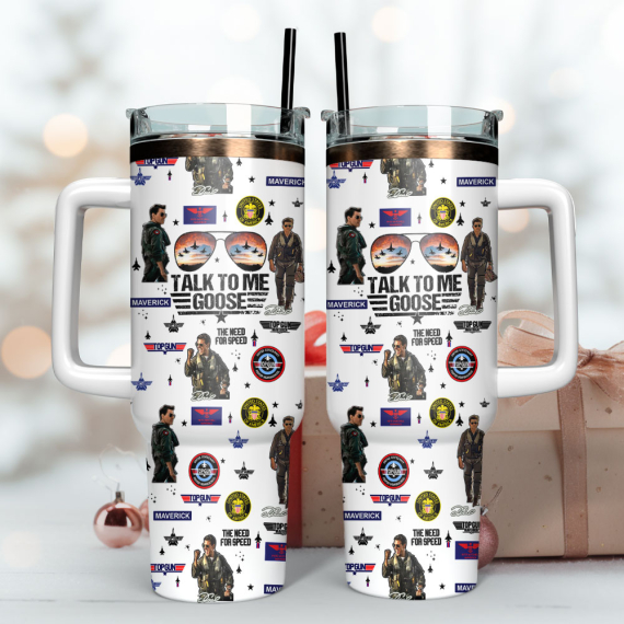 Top Gun Maverick Film Custom  Quencher 30oz or 40oz Stainless Steel Tumbler With Handle,  Best gifts for Friend Family NVA