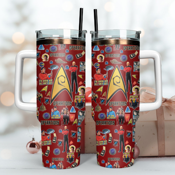 Operations Star Trek Film Custom  Quencher 30oz or 40oz Stainless Steel Tumbler With Handle,  Best gifts for Friend Family NVA