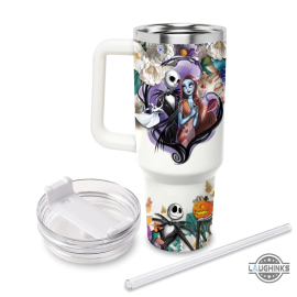 Halloween Gift Nightmare Before Christmas Tumbler 40 Oz Custom Name Jack Skellington  HG