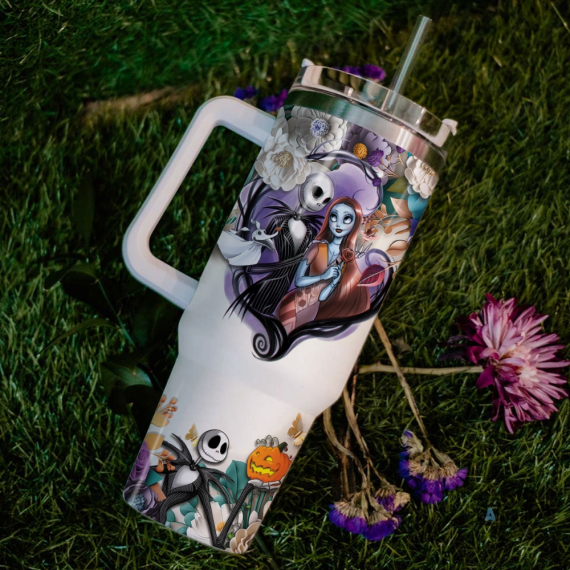Halloween Gift Nightmare Before Christmas Tumbler 40 Oz Custom Name Jack Skellington  HG