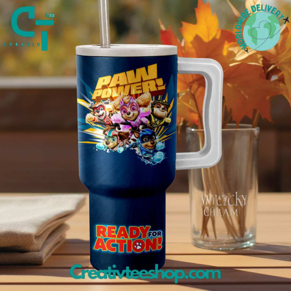 Paw Power Ready for Action Gift for Her, Him on Birthday Xmas 30oz or 40oz Tumbler LN
