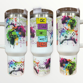 Gamer 30oz or 40oz Quencher Tumbler with Optional Personalisation, Gifts for Friends NVA