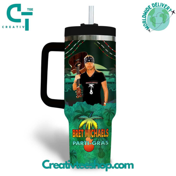 Poison Bret Micheals Parti Gras Gift for Her, Him on Birthday Xmas 30oz or 40oz Tumbler LN