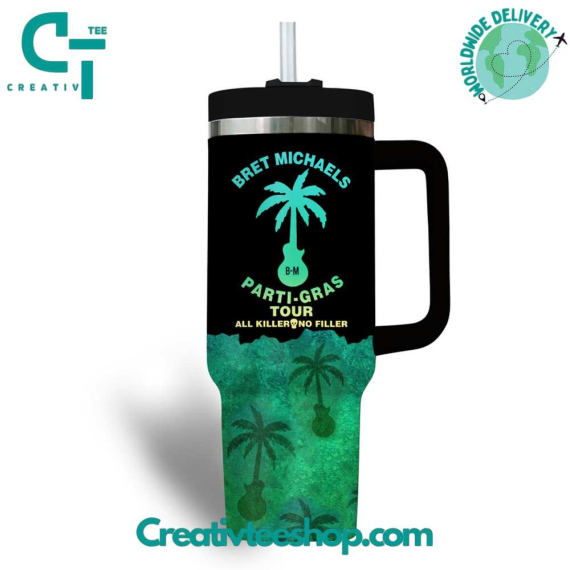 Poison Bret Micheals Parti Gras Gift for Her, Him on Birthday Xmas 30oz or 40oz Tumbler LN