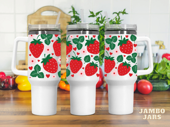 Strawberry Hearts  30oz or 40oz Quencher Tumbler LN Gift for sweet lovers Gift for her Birthday Gift