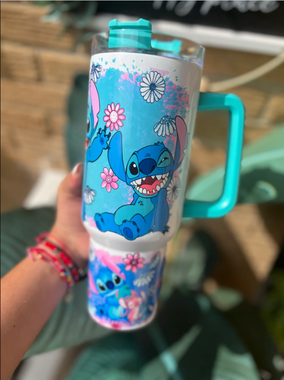 Disney Stitch Tumbler 30oz or 40oz Tumbler 40 oz tumbler with handle, Birthday Anniversary Gift for Disney fan HFN