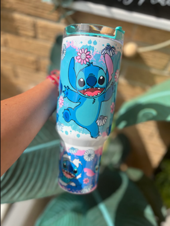 Disney Stitch Tumbler 30oz or 40oz Tumbler 40 oz tumbler with handle, Birthday Anniversary Gift for Disney fan HFN