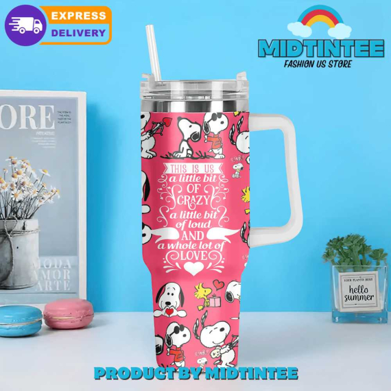 Snoopy Happy Valentines Day Birthday Xmas Gift For Her Him 30oz or 40oz Tumbler LN