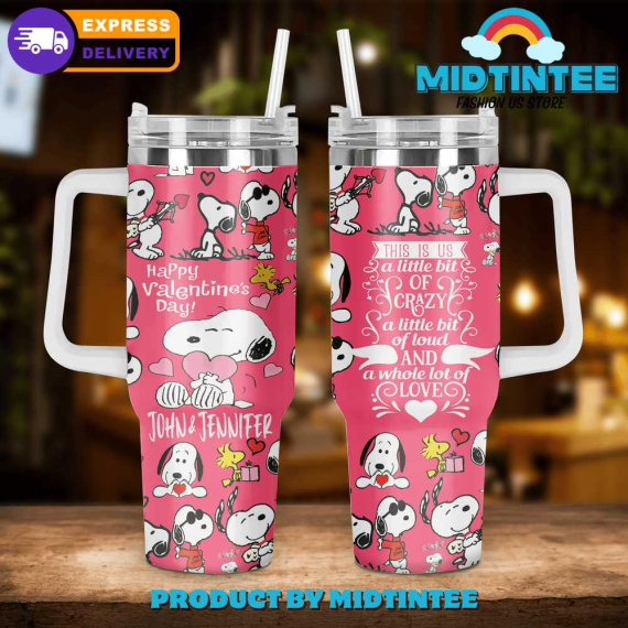 Snoopy Happy Valentines Day Birthday Xmas Gift For Her Him 30oz or 40oz Tumbler LN