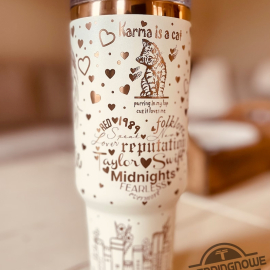 Karma is the cat reputation Taylor swift Swifties Gift Eras Tour 30oz or 40oz Engraved Tumbler HG