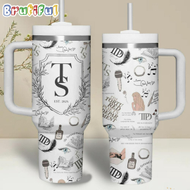Taylor Swift Album 2024 The Tortured Poets Department Swiftie University Music Custom  Quencher 30oz or 40oz Stainless Steel Tumbler With Handle HG