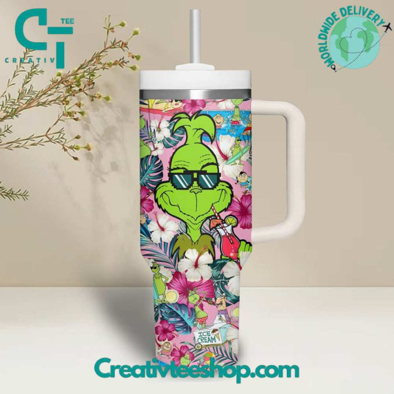 The Grinch Flower Gift for Her, Him on Birthday Xmas 30oz or 40oz Tumbler LN