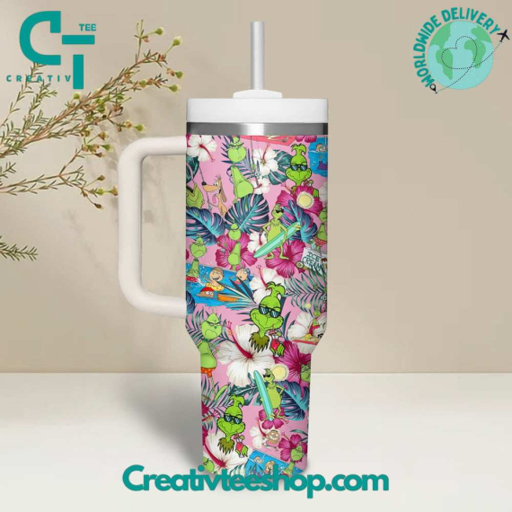 The Grinch Flower Gift for Her, Him on Birthday Xmas 30oz or 40oz Tumbler LN