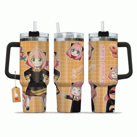 Anya Forger Spy x Family Anime Custom 30oz or 40oz Quencher Stainless Steel Tumbler With Handle, Best Gift Idea NVA