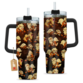 Arcanine Pokemon Anime Custom   Quencher 30oz or 40oz Stainless Steel Tumbler With Handle HG