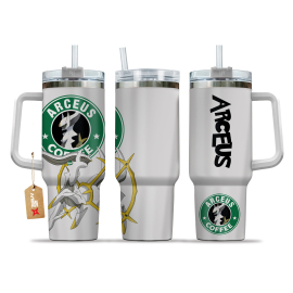 Arceus Coffee Pokemon Anime Custom 30oz or 40oz Quencher Stainless Steel Tumbler With Handle, Best Gift Idea NVA