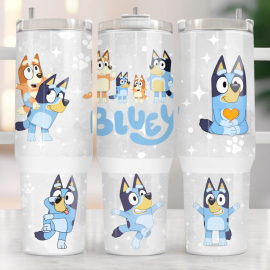 Blu3y Heeler Family Cartoon Custom   Quencher 30oz or 40oz Stainless Steel Tumbler With Handle HG