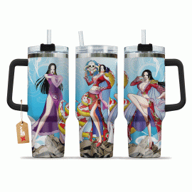 Boa Hancock One Piece Anime Custom 30oz or 40oz Quencher Stainless Steel Tumbler With Handle, Best Gift Idea NVA, Best Gift Idea NVA