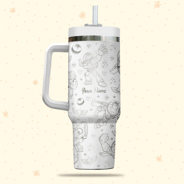 Buzz Lightyear Toy Story Disney Cartoon  30oz or 40oz Quencher Stainless Steel Tumbler With Handle, Best Gift Idea NVA