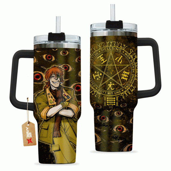 Captain Pip Bernadotte Hellsing Anime Custom   Quencher 30oz or 40oz Stainless Steel Tumbler With Handle HG