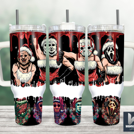 Christmas Serial Killers Horror Movies Custom   Quencher 30oz or 40oz Stainless Steel Tumbler With Handle HG