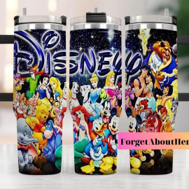 Disney Characters Cartoon Custom Stanley Quencher 30oz or 40oz Stainless Steel Tumbler With Handle HG