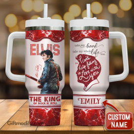 Elvis Presley The King of Rock N Roll Music Custom Quencher 30oz or 40oz Stainless Steel HG