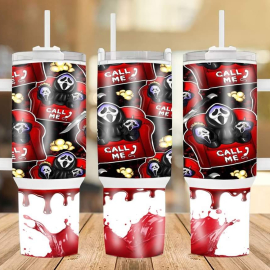 Halloween Ghostface Scream Movies 30oz or 40oz Quencher Tumbler Stainless Steel, Best Gifts NVA