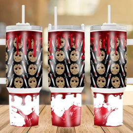 Halloween Jason Voorhees Friday The 13th Movies 30oz or 40oz Quencher Tumbler Stainless Steel, Best Gifts NVA