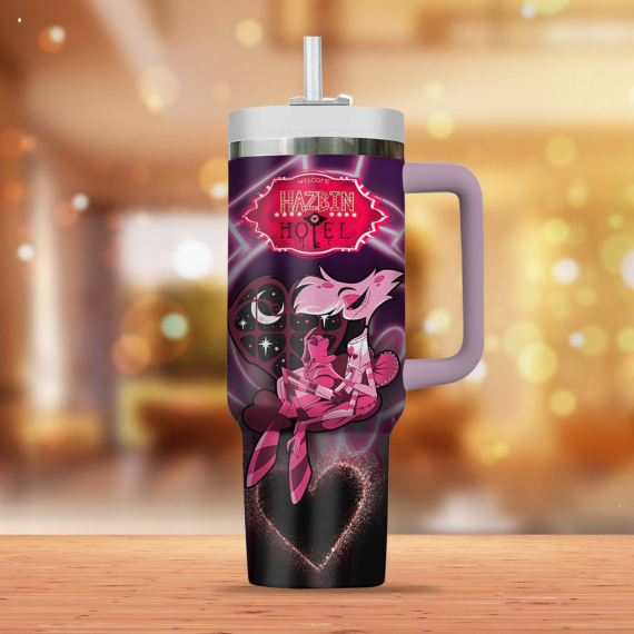 Hazbin Hotel Angel Dust Cartoon Custom  Quencher 30oz or 40oz Stainless Steel Tumbler With Handle HG