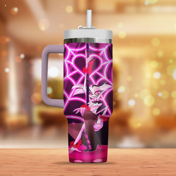 Hazbin Hotel Angel Dust Cartoon Custom  Quencher 30oz or 40oz Stainless Steel Tumbler With Handle HG