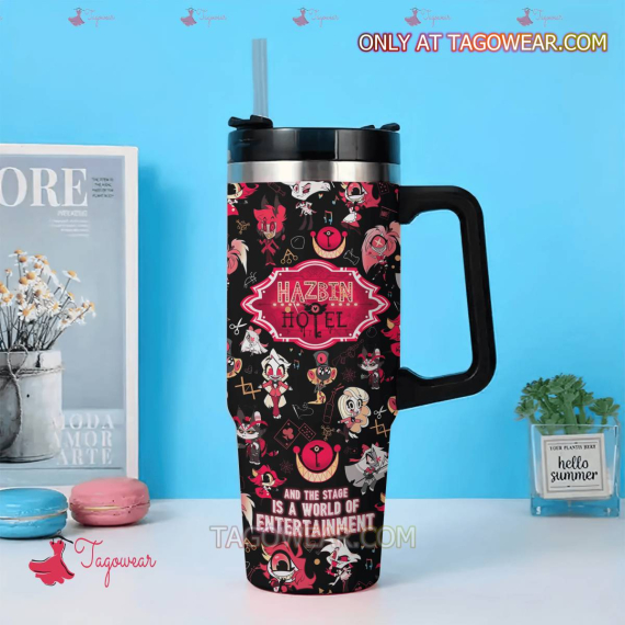 Hazbin Hotel Coffee Cartoon Custom  Quencher 30oz or 40oz Stainless Steel Tumbler With Handle HG