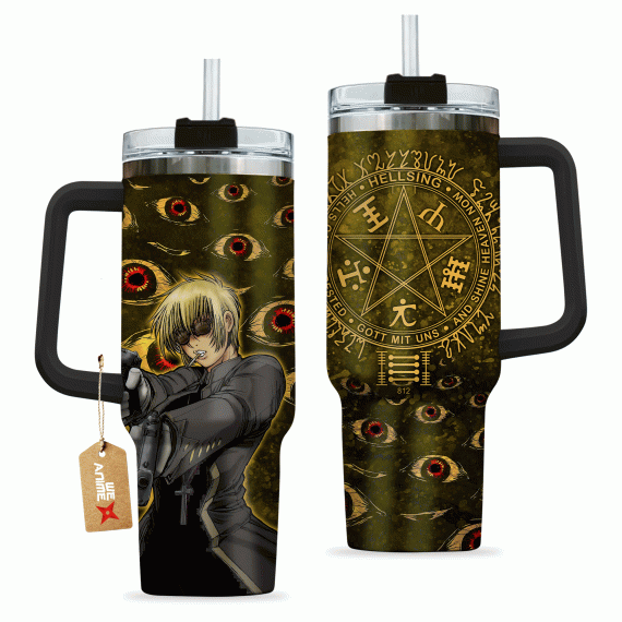 Heinkel Wolfe Hellsing Anime Custom   Quencher 30oz or 40oz Stainless Steel Tumbler With Handle HG