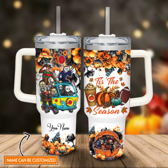 Horror Movie Characters Movie Custom   Quencher 30oz or 40oz Stainless Steel Tumbler HG With Handle