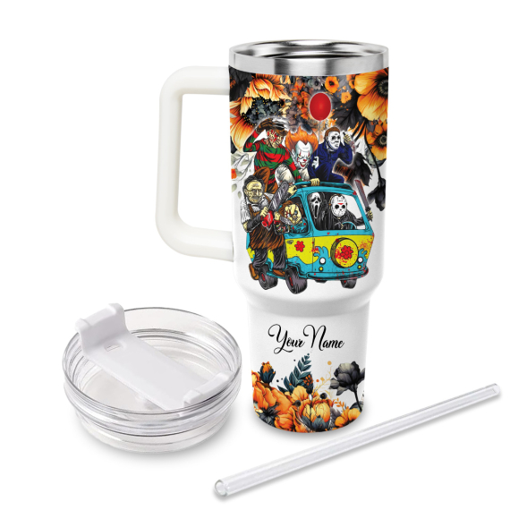 Horror Movie Characters Movie Custom   Quencher 30oz or 40oz Stainless Steel Tumbler HG With Handle